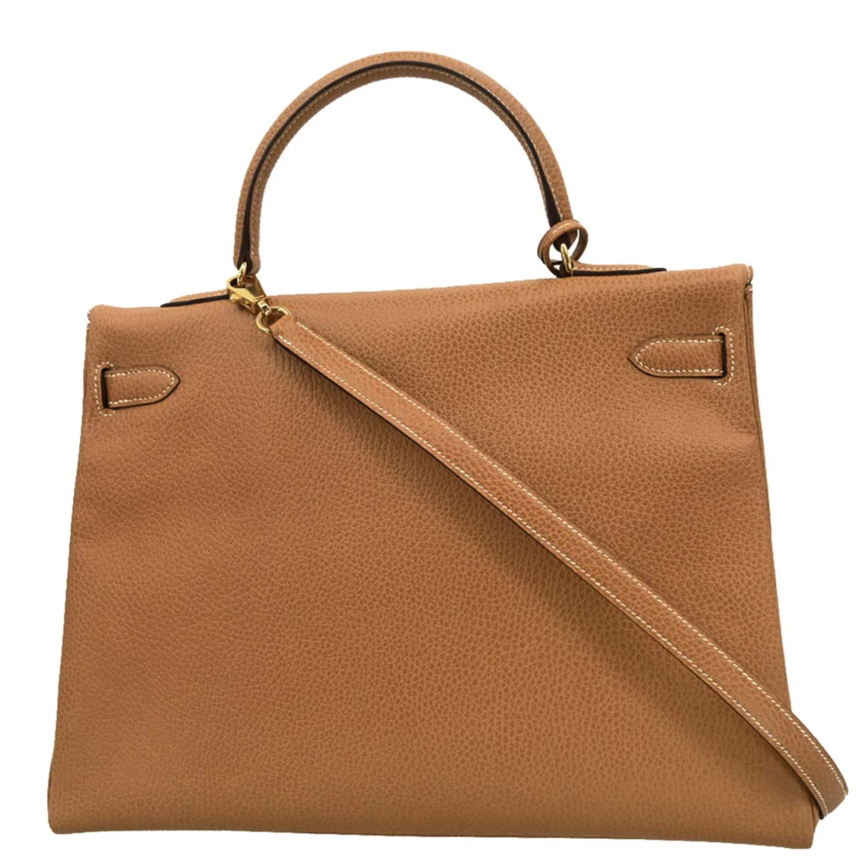 Hermes 1998 Natural Ardennes Kelly 35 Retourne 2way Shoulder Handbag - Image 2