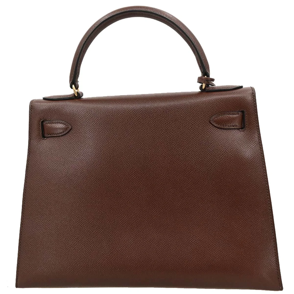 Hermes 1990 Havane Courchevel Kelly 28 Sellier Handbag - Image 2