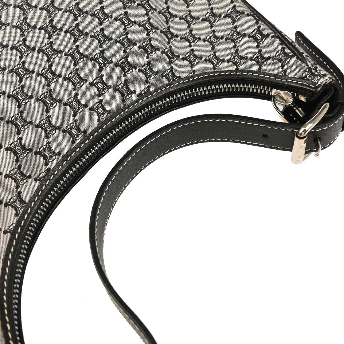 Celine Gray Canvas Macadam Handbag - Image 4