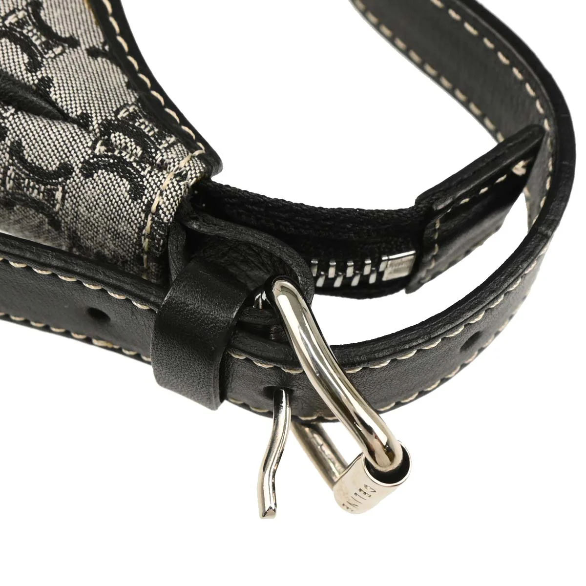 Celine Gray Canvas Macadam Handbag - Image 5