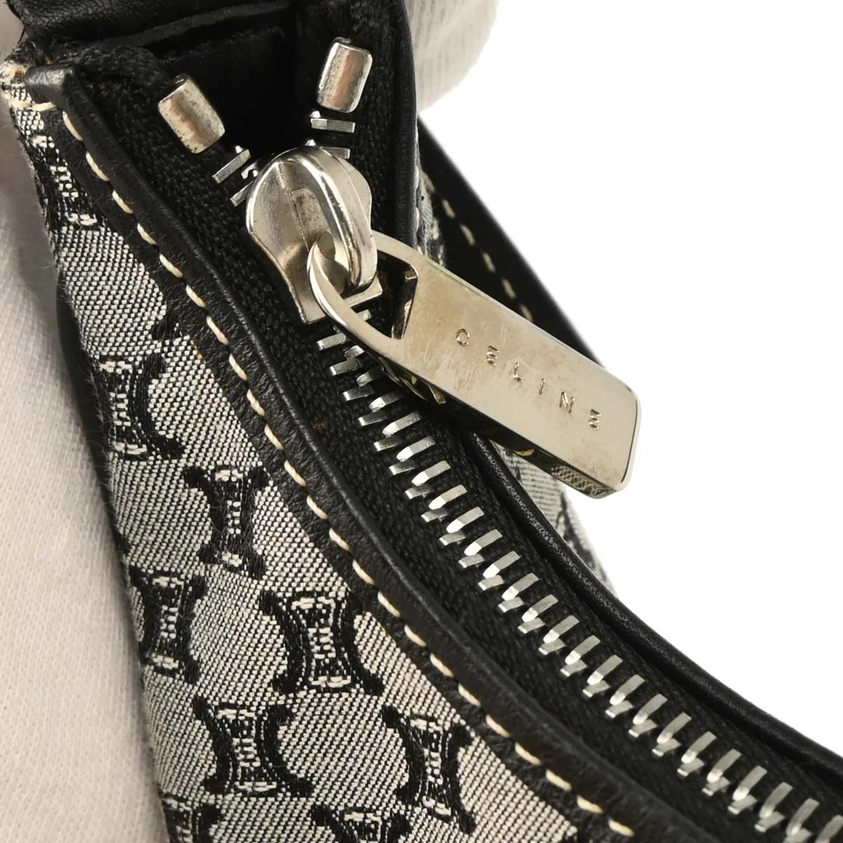 Celine Gray Canvas Macadam Handbag - Image 7