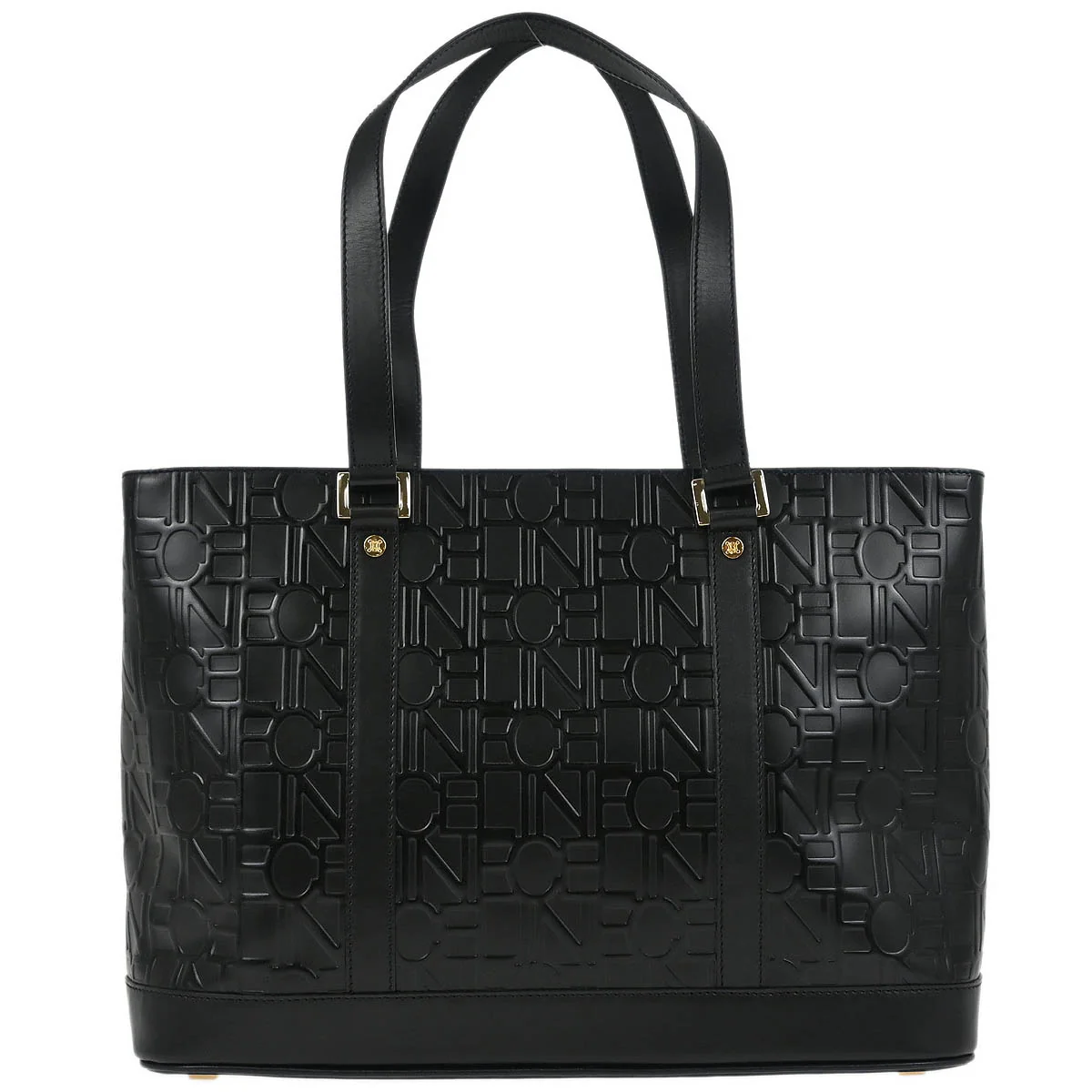Celine Black Leather Tote Handbag