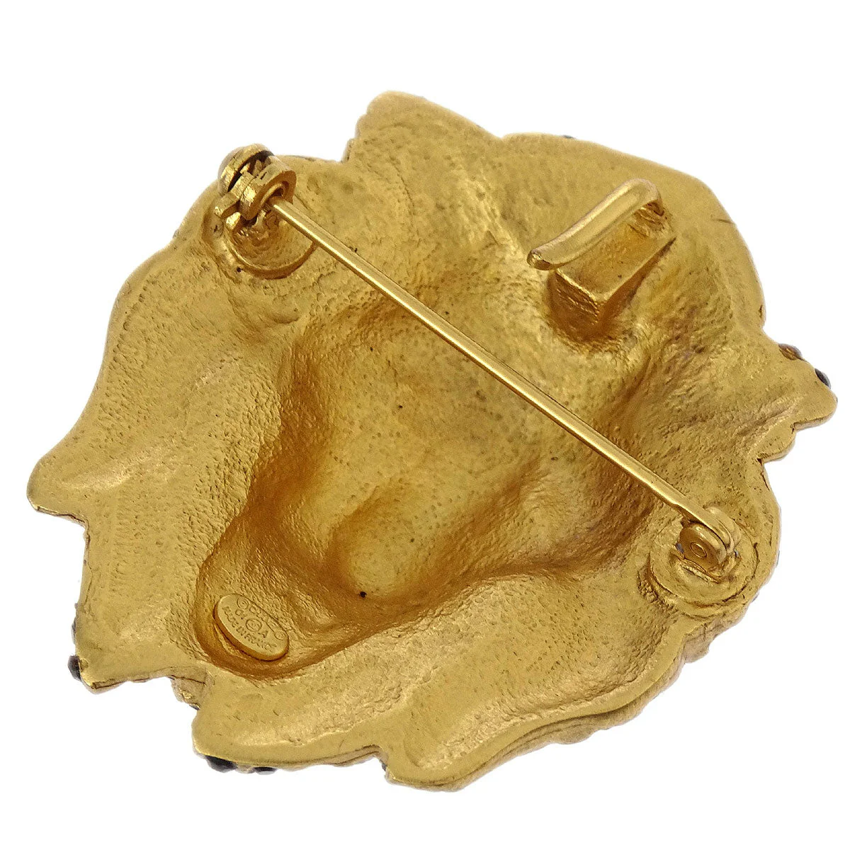 Chanel Lion Brooch Pin Gold Rhinestone 01A - Image 3
