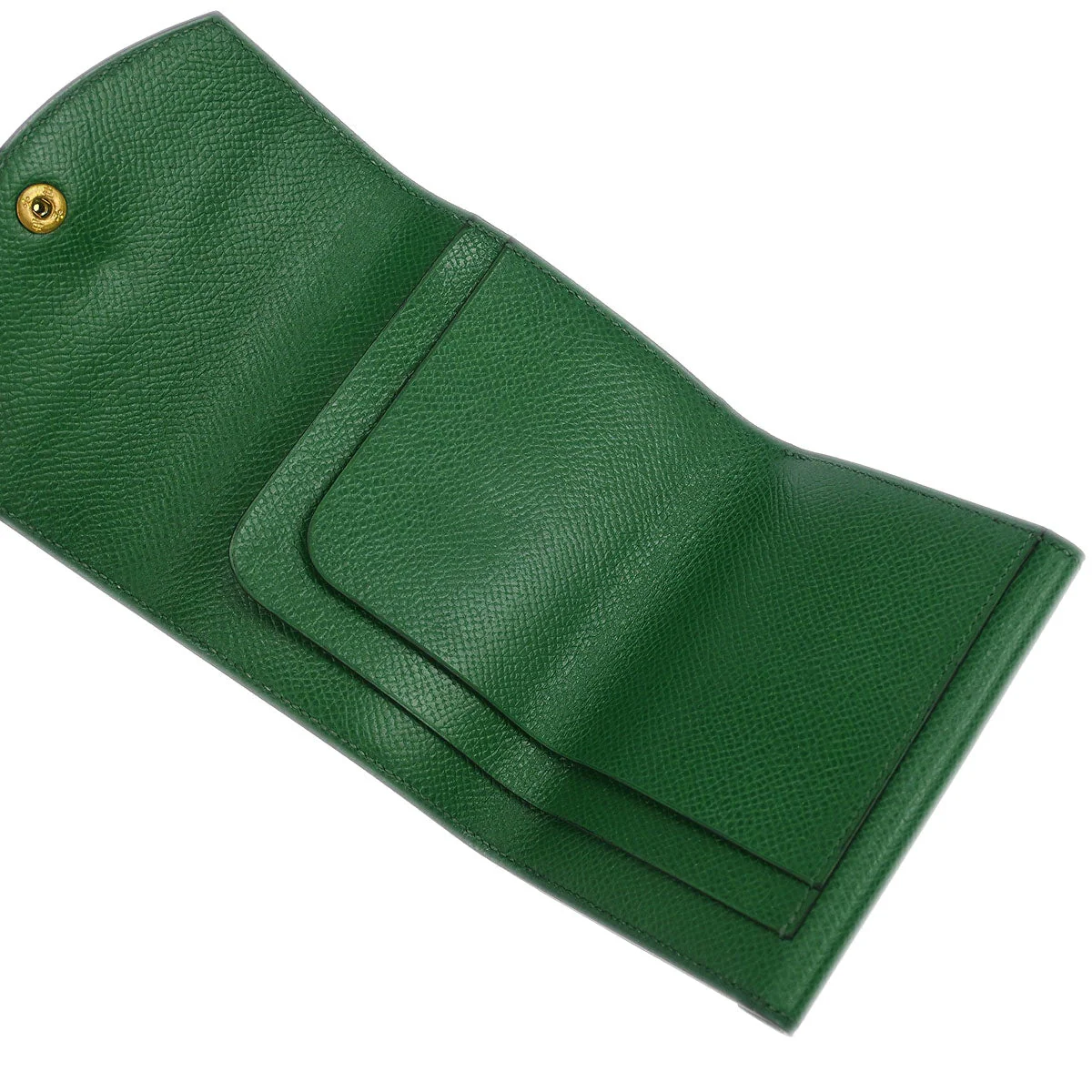 Hermes Green Courchevel Wallet Small Good - Image 6