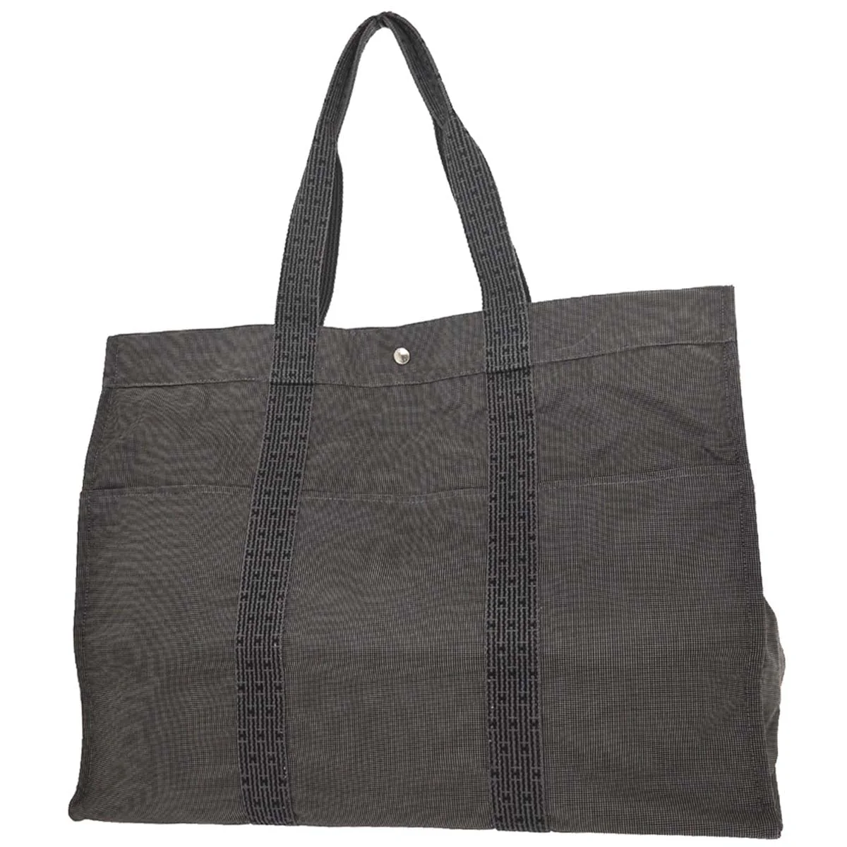 Hermes Gray Canvas Herline Tote TGM Handbag - Image 2