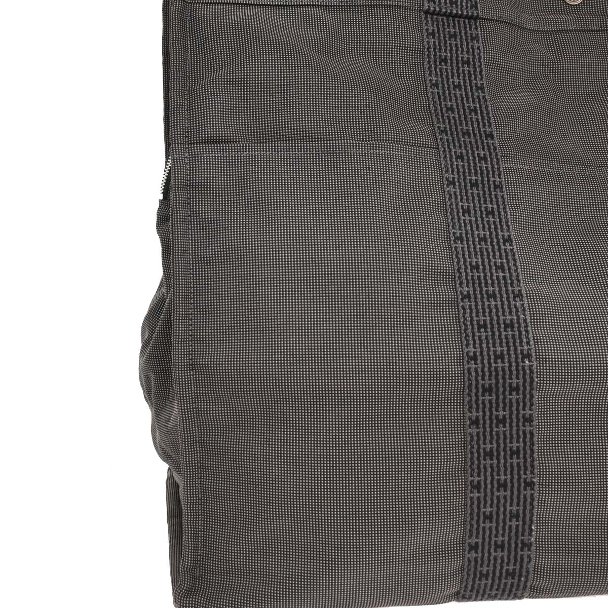 Hermes Gray Canvas Herline Tote TGM Handbag - Image 3