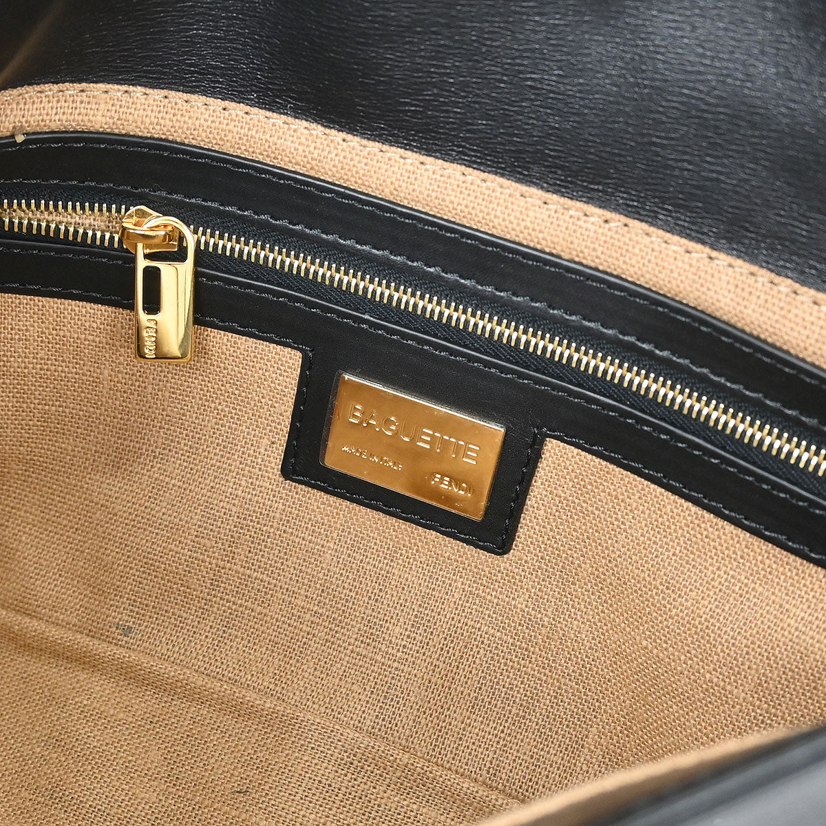Fendi Black Leather Baguette Handbag - Image 8