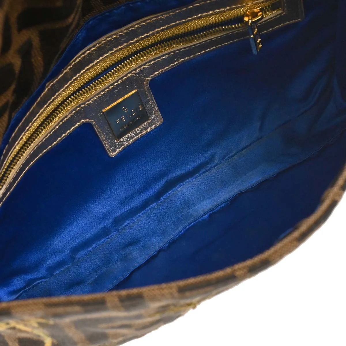 Fendi Gold Embroidered Zucca Baguette Handbag - Image 8