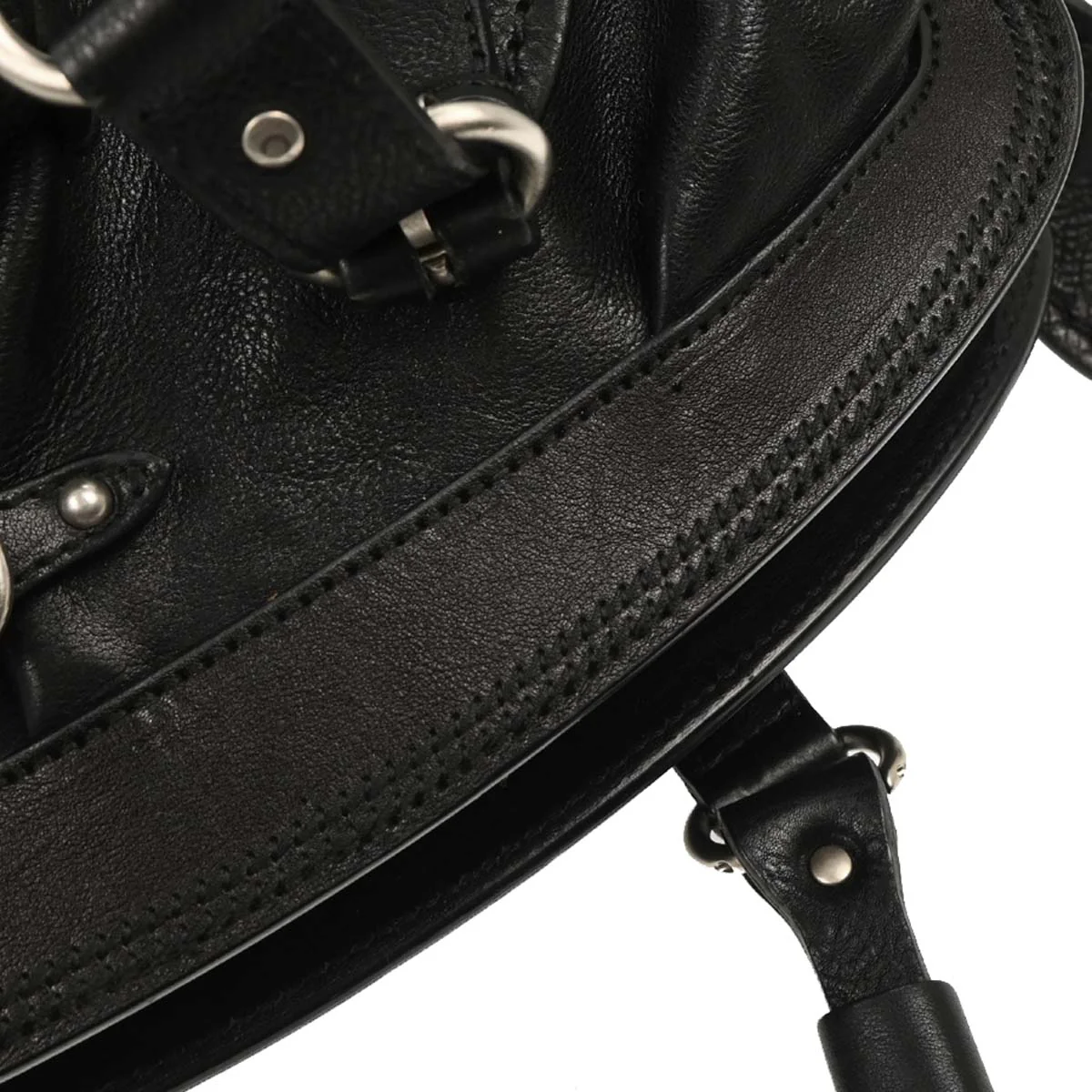 Christian Dior 2006 Black Leather My Dior Frame Bowling Handbag - Image 6