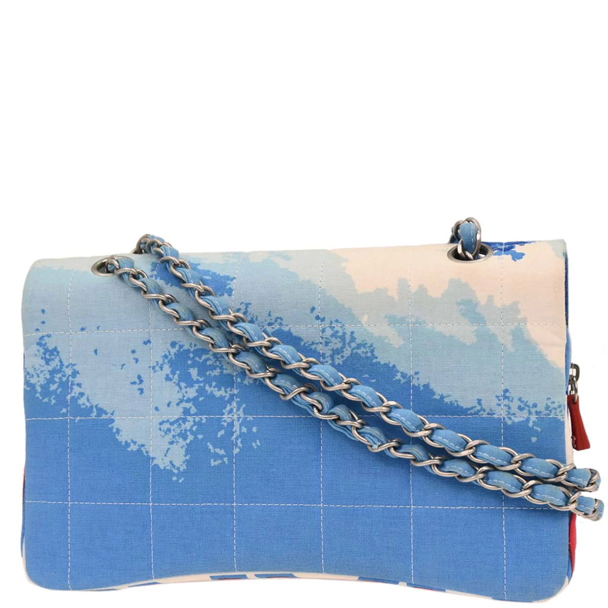 Chanel 2001-2003 Blue Canvas Surf Line Choco Bar Shoulder Bag - Image 2