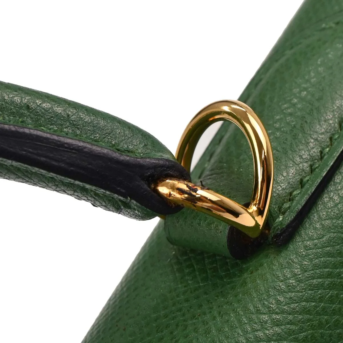 Hermes 2003 Green Courchevel Kelly 35 Sellier 2way Shoulder Handbag - Image 3