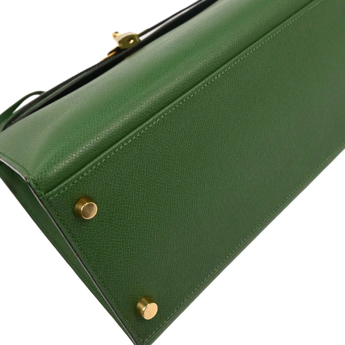 Hermes 2003 Green Courchevel Kelly 35 Sellier 2way Shoulder Handbag - Image 5