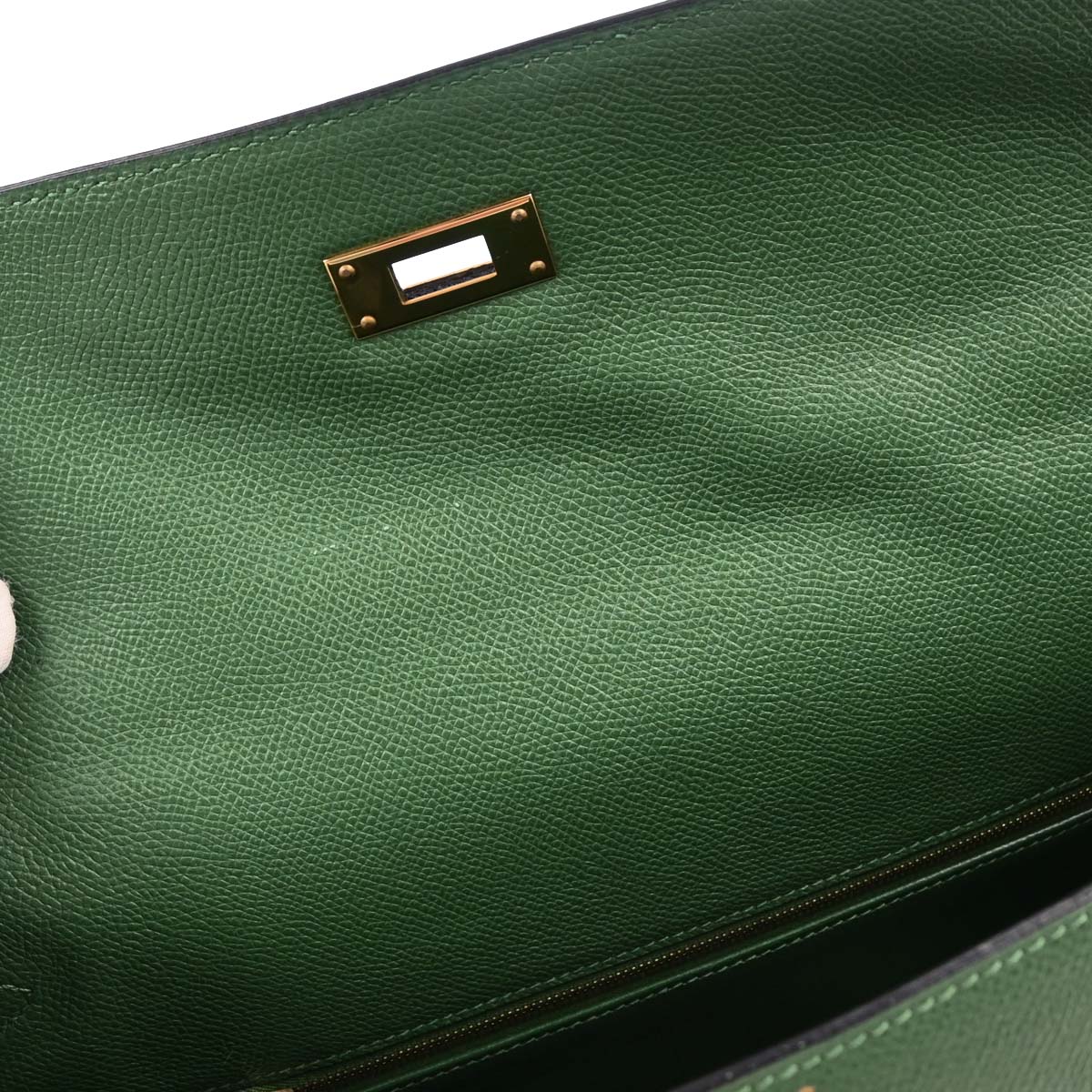 Hermes 2003 Green Courchevel Kelly 35 Sellier 2way Shoulder Handbag - Image 6