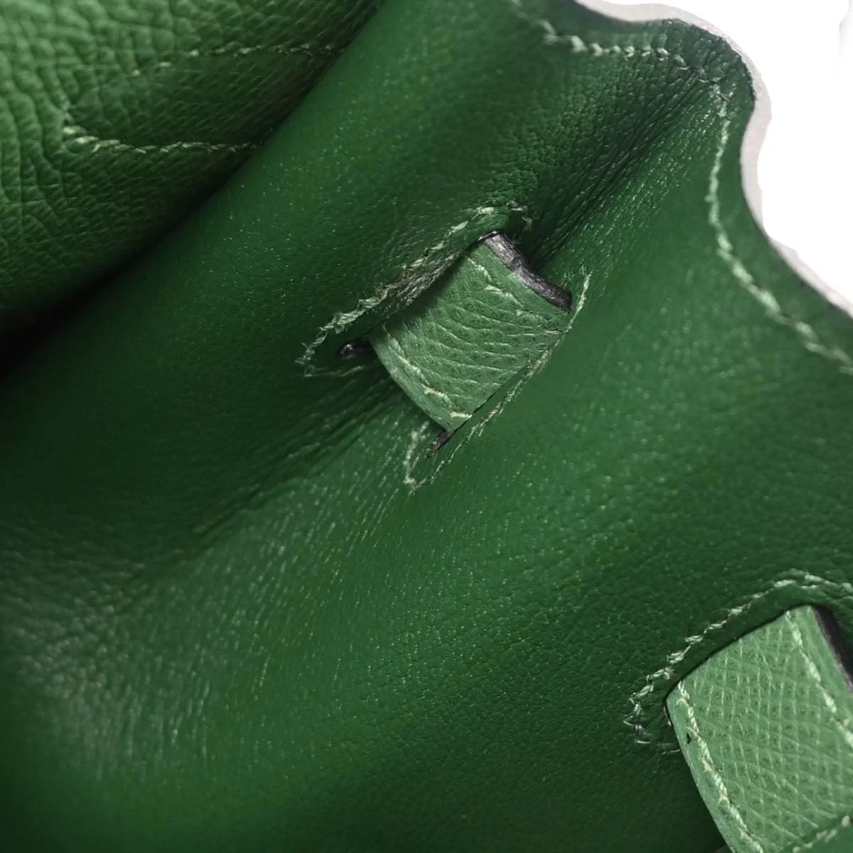 Hermes 2003 Green Courchevel Kelly 35 Sellier 2way Shoulder Handbag - Image 8