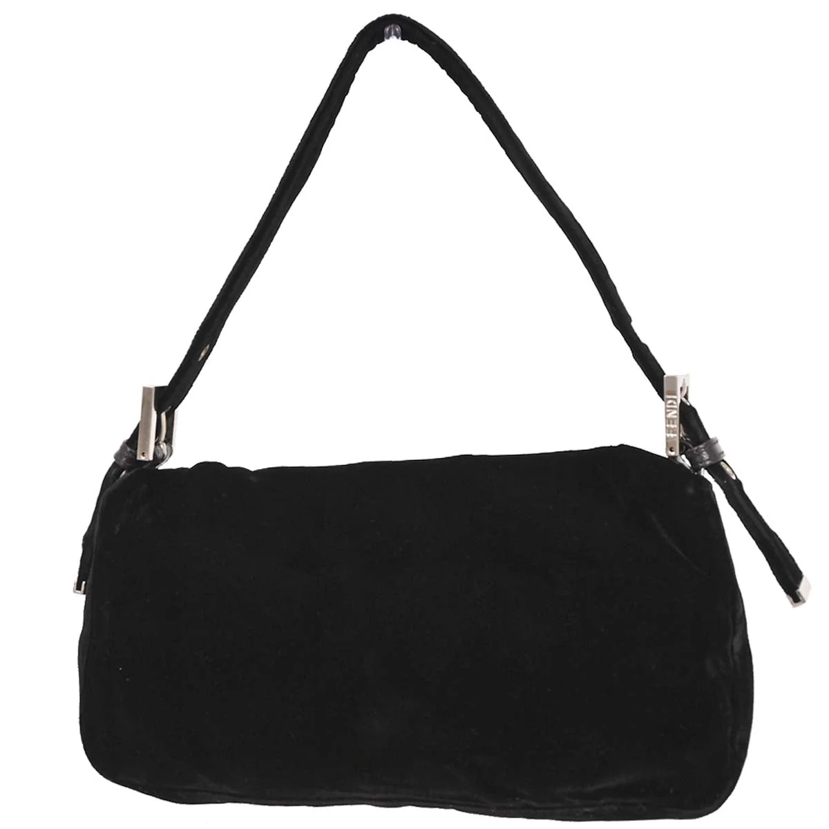 Fendi Black Velvet Baguette Handbag - Image 2