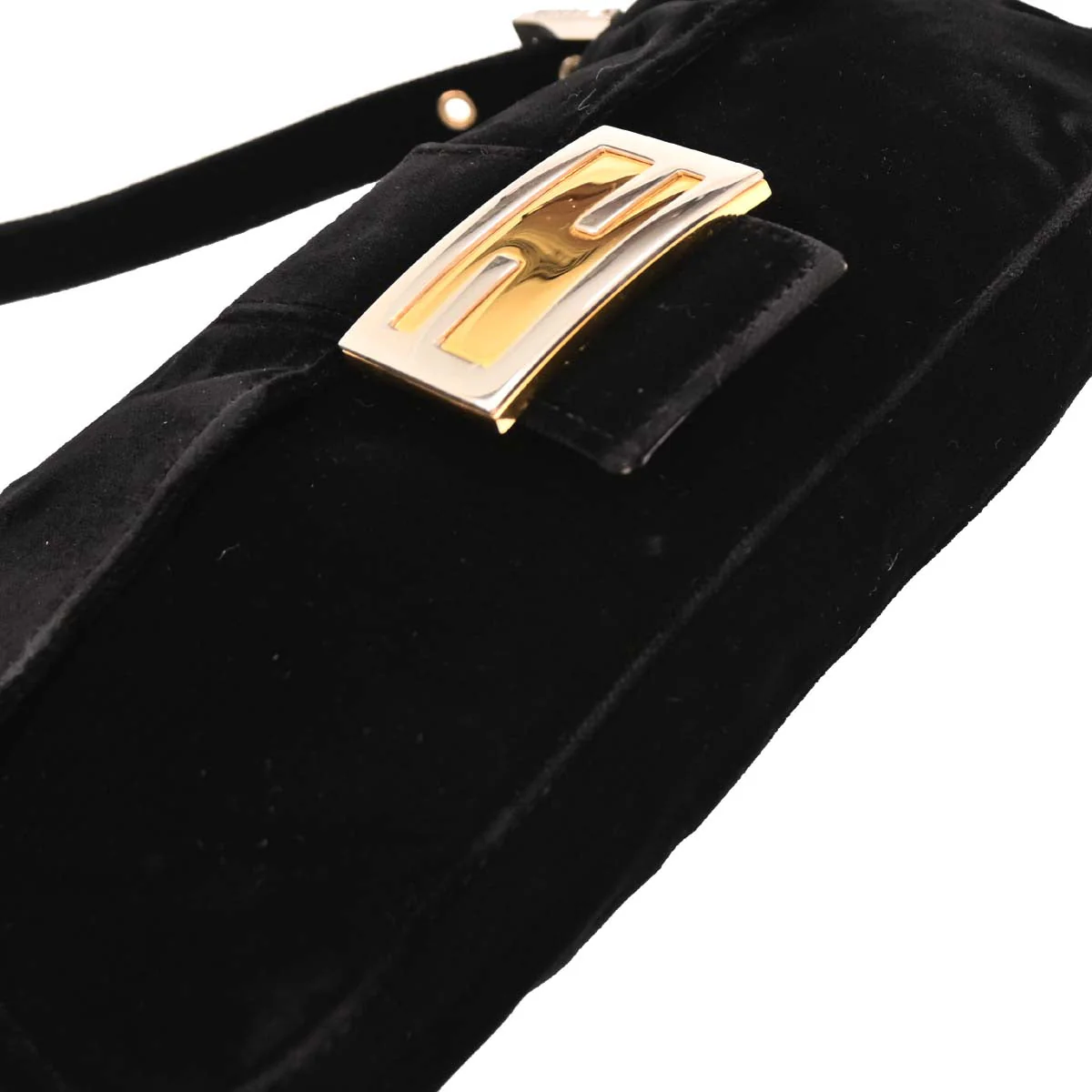Fendi Black Velvet Baguette Handbag - Image 3