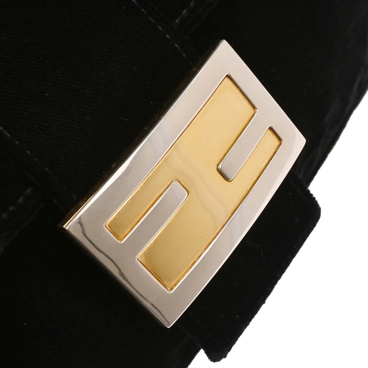 Fendi Black Velvet Baguette Handbag - Image 4