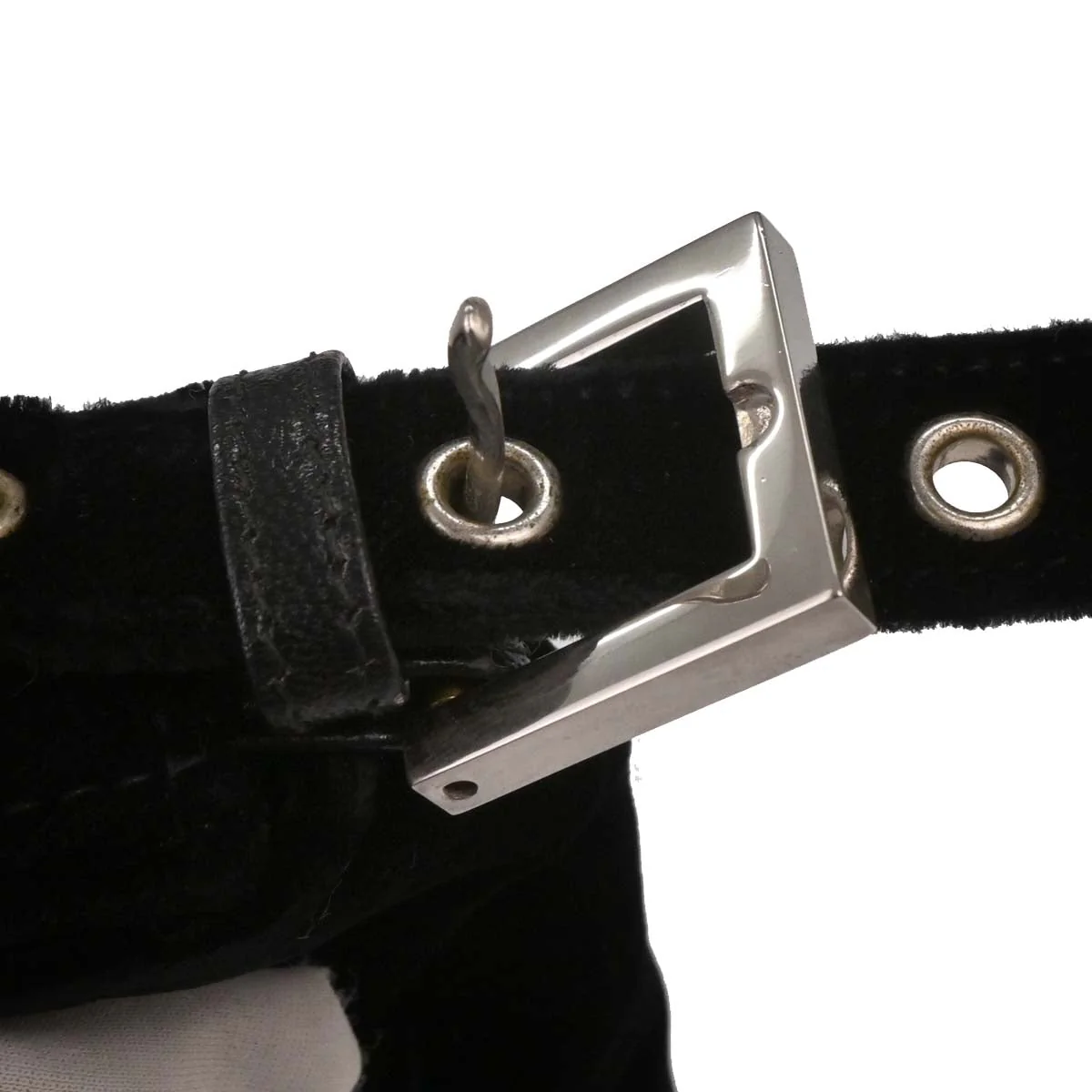 Fendi Black Velvet Baguette Handbag - Image 5