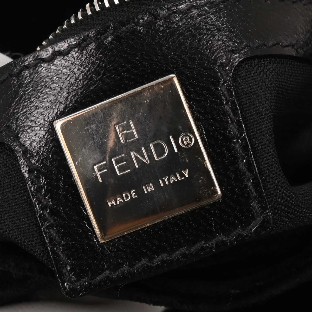 Fendi Black Velvet Baguette Handbag - Image 9