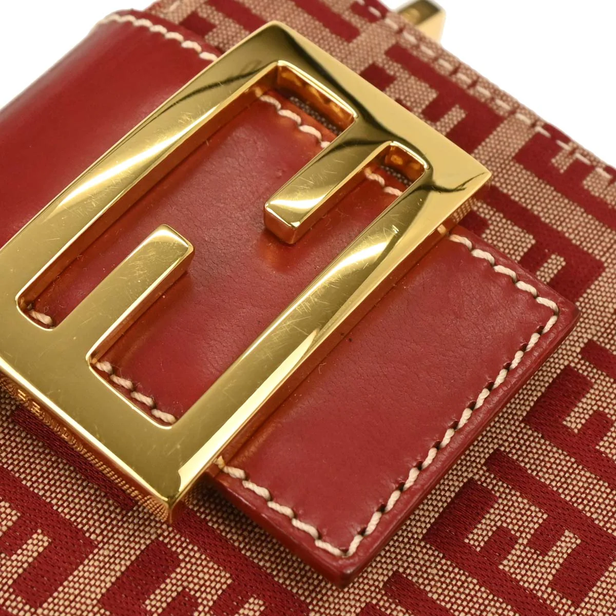 Fendi Red Zucchino Vanity Handbag - Image 5
