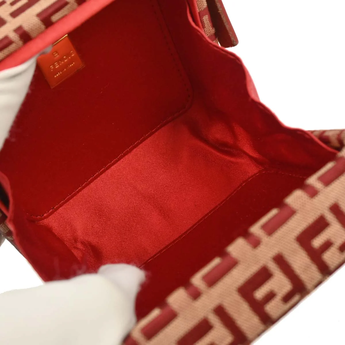 Fendi Red Zucchino Vanity Handbag - Image 8