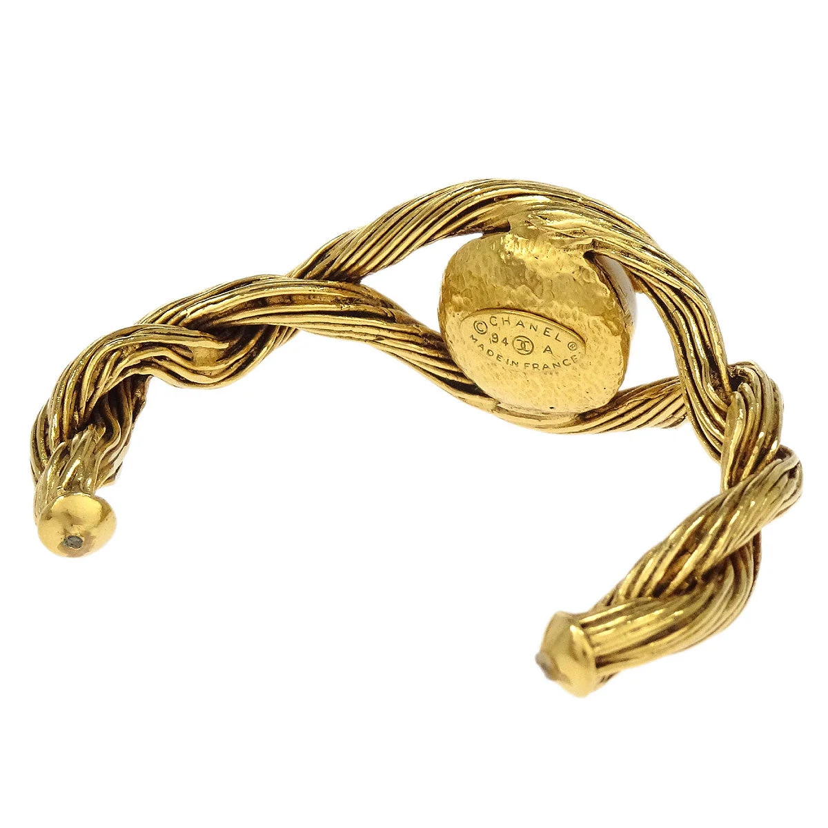 Chanel Bracelet Bangle Gold Costume Pearl 94A - Image 2