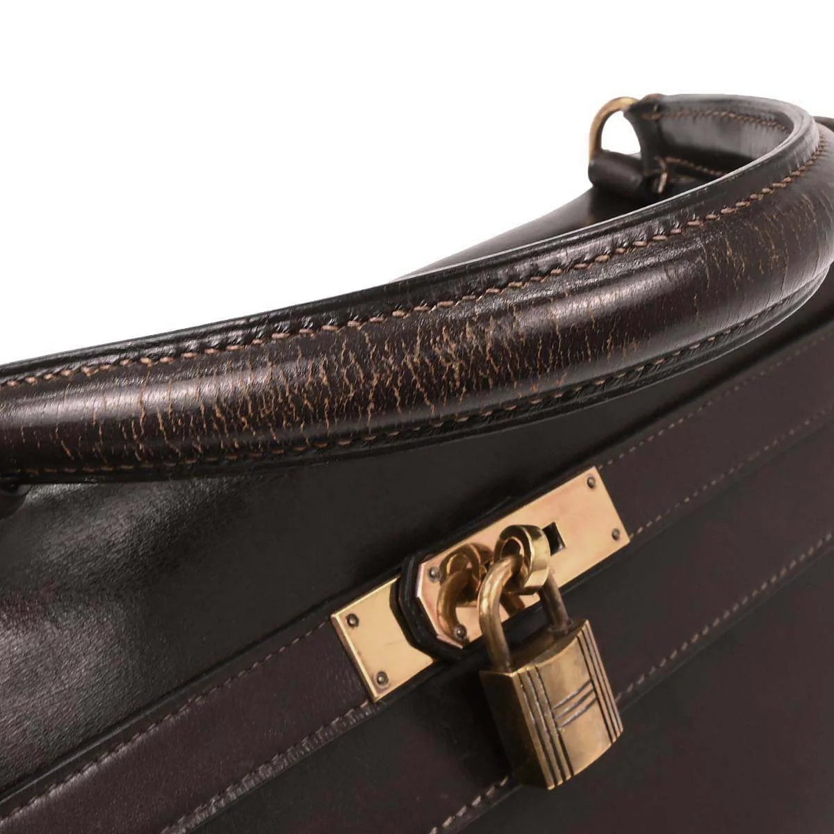 Hermes Cacao Box Calf Kelly 32 Retourne Handbag - Image 4