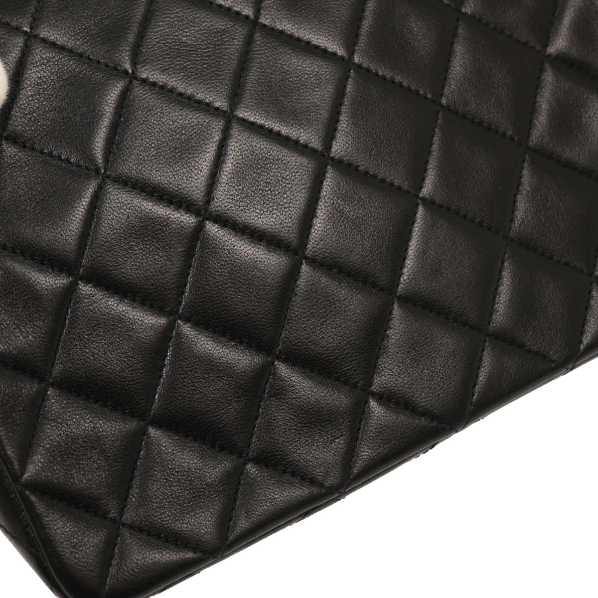 Chanel 1991-1994 Black Lambskin Classic Square Flap Shoulder Bag - Image 3
