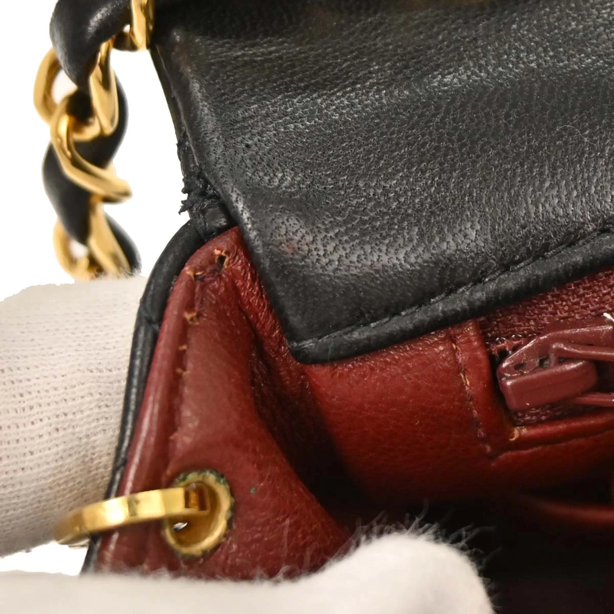 Chanel 1991-1994 Black Lambskin Classic Square Flap Shoulder Bag - Image 7