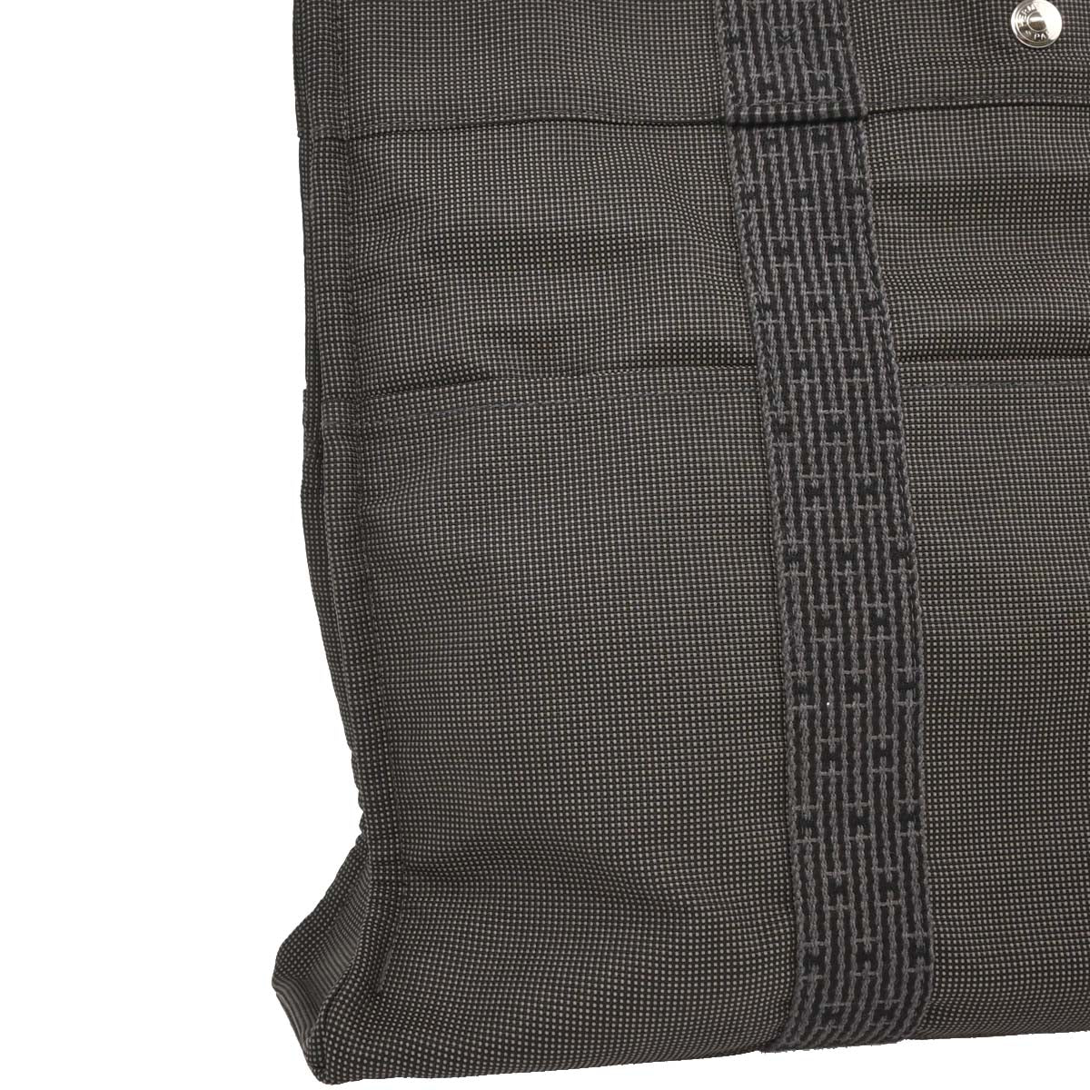 Hermes Gray Canvas Herline Tote MM Handbag - Image 3
