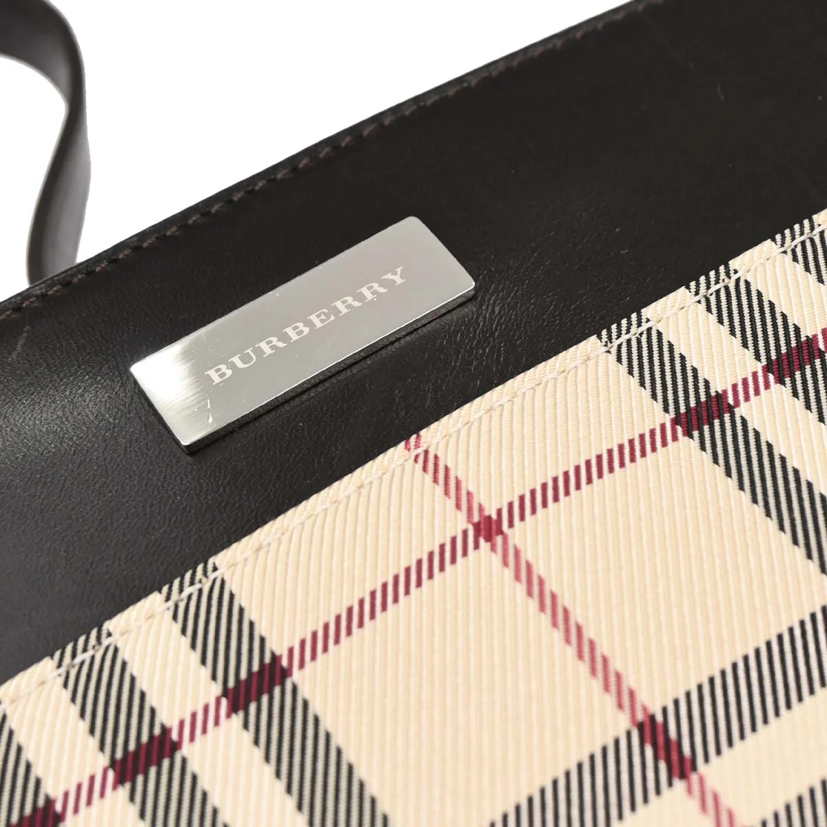 Burberry Beige Burberry Check Handbag - Image 7