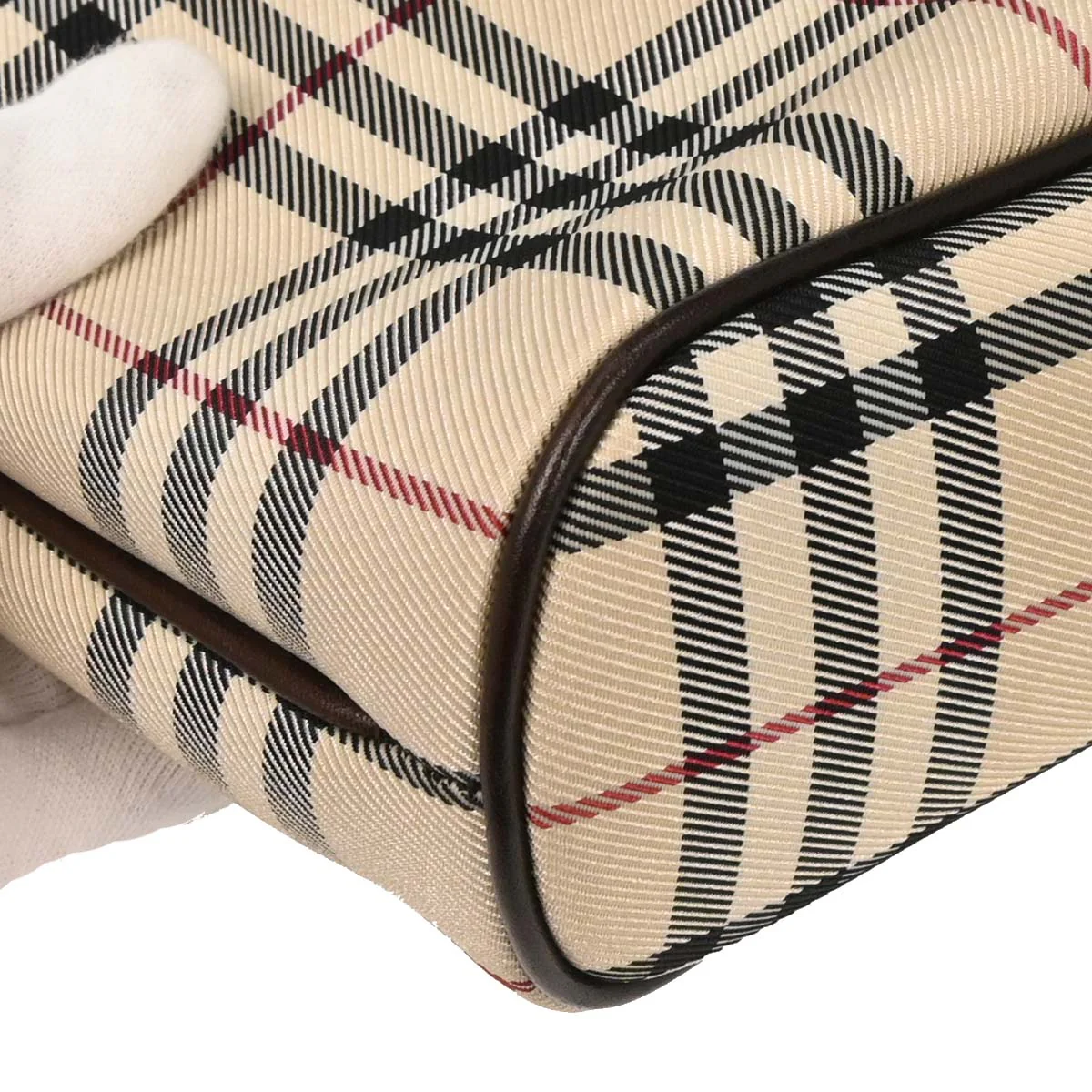 Burberry Beige Burberry Check Handbag - Image 4