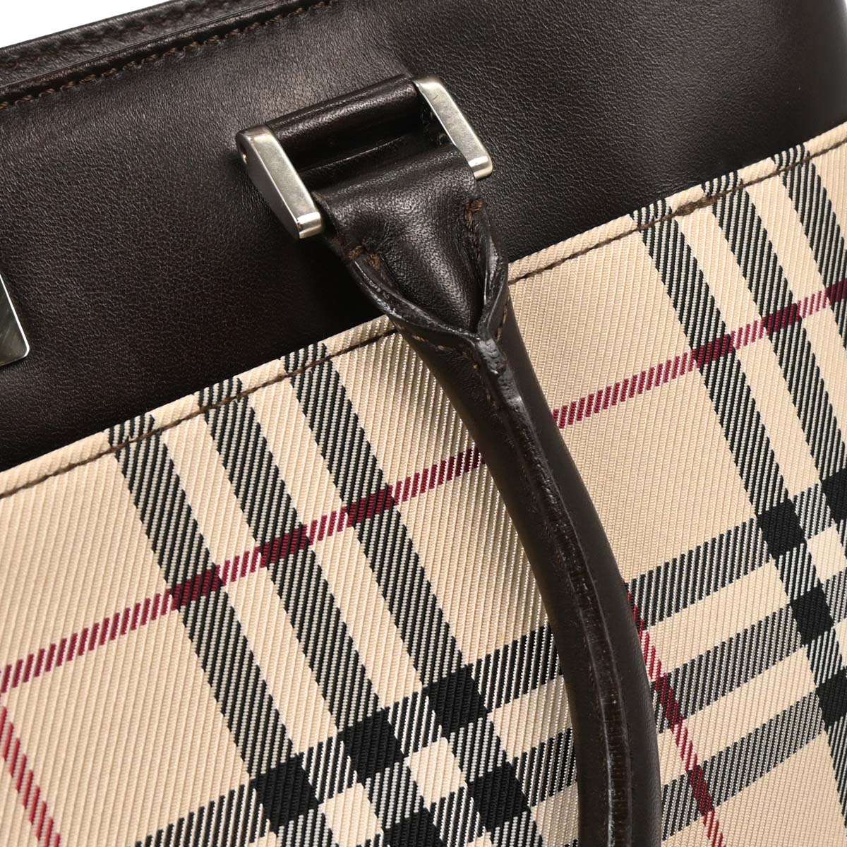 Burberry Beige Burberry Check Handbag - Image 8