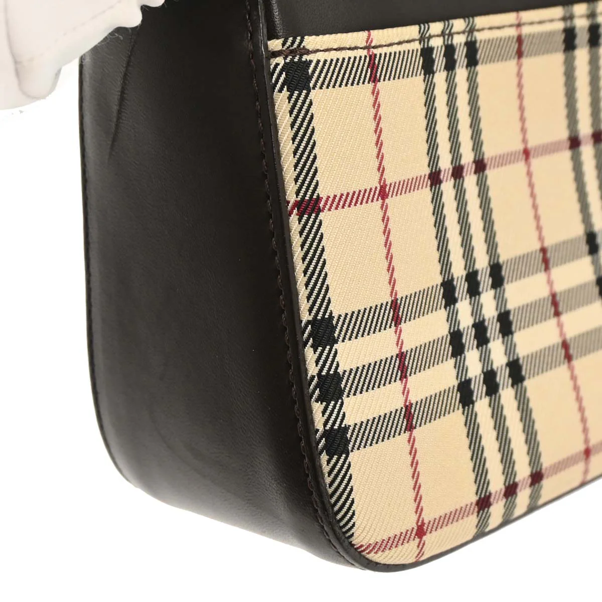 Burberry Beige Brown Burberry Check Handbag - Image 4