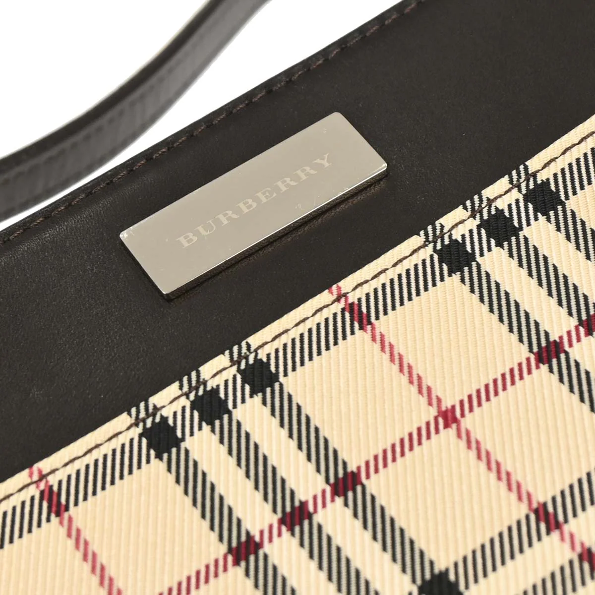 Burberry Beige Brown Burberry Check Handbag - Image 5