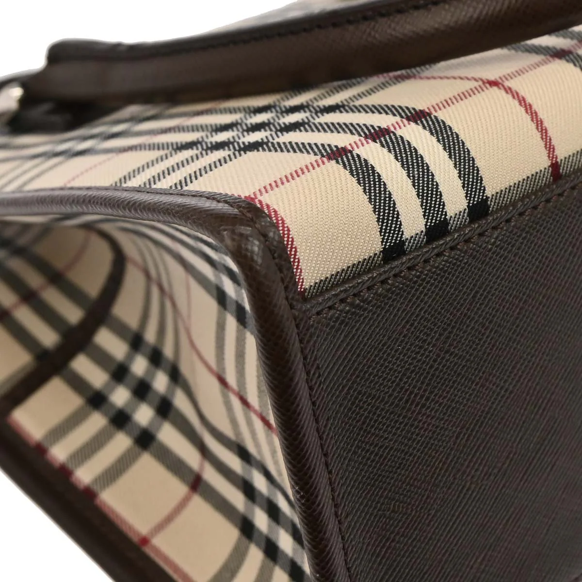 Burberry Beige Brown Burberry Check Tote Handbag - Image 5