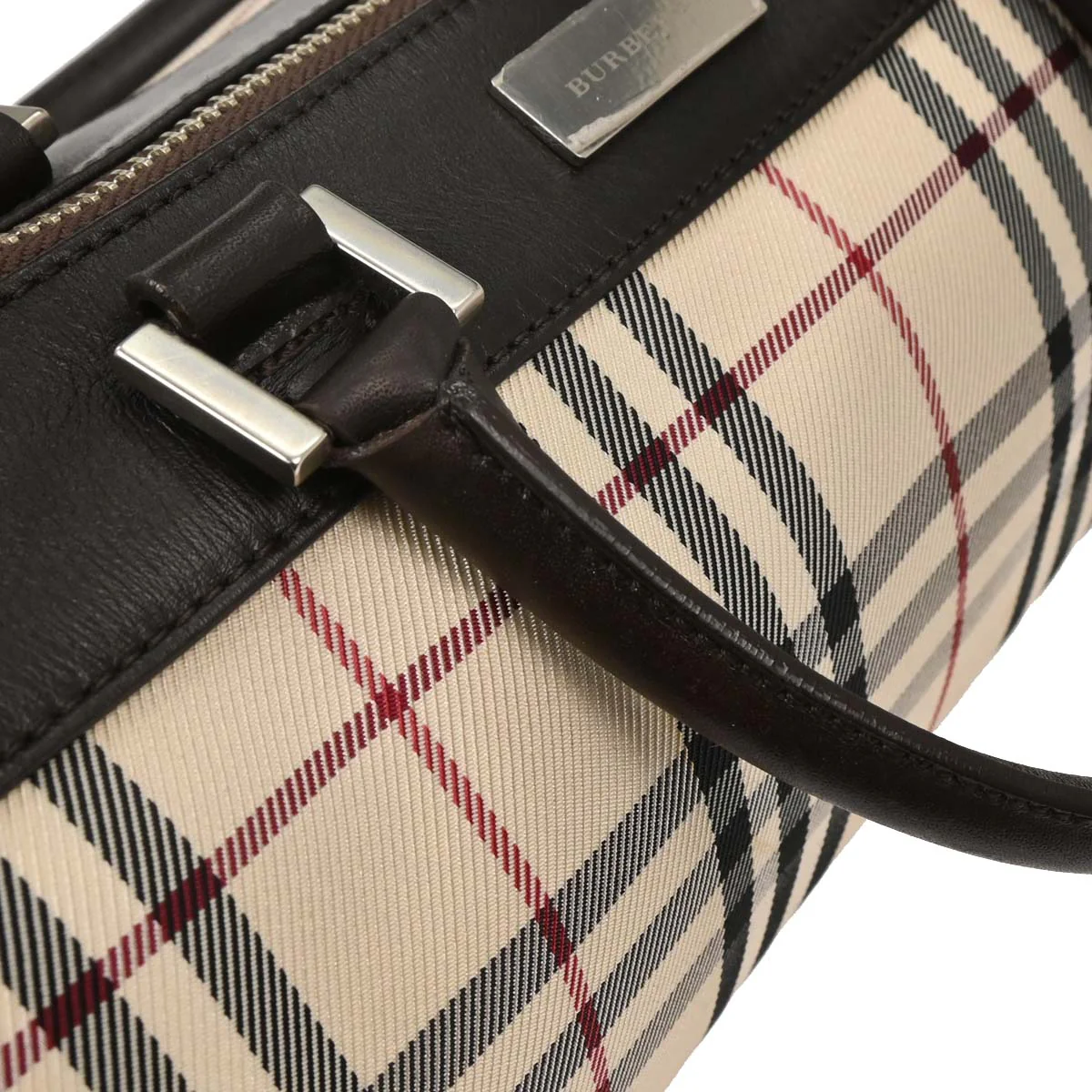 Burberry Beige Burberry Check Handbag - Image 7