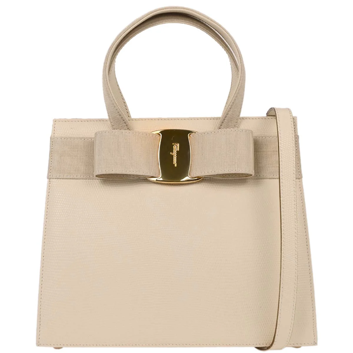 Salvatore Ferragamo * White Vara Bow 2way Shoulder Handbag