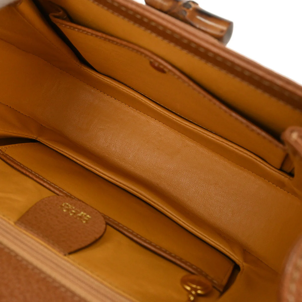 Gucci Brown Pigskin Bamboo 2way Shoulder Handbag - Image 7