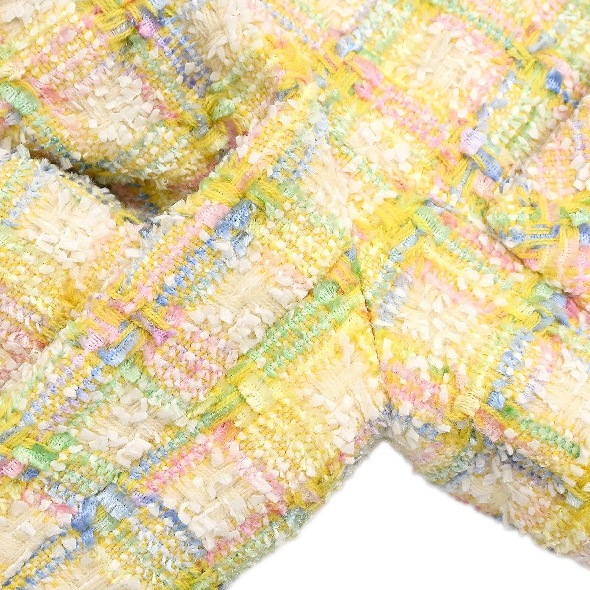 Chanel 1996 Tweed Coat Yellow #42 - Image 9