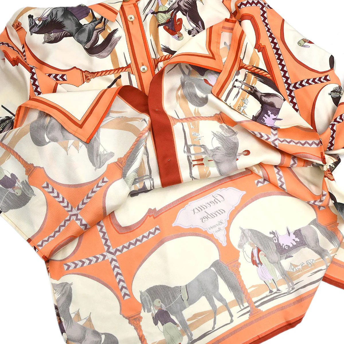 Hermes Shirt Blouse Orange #44 - Image 12