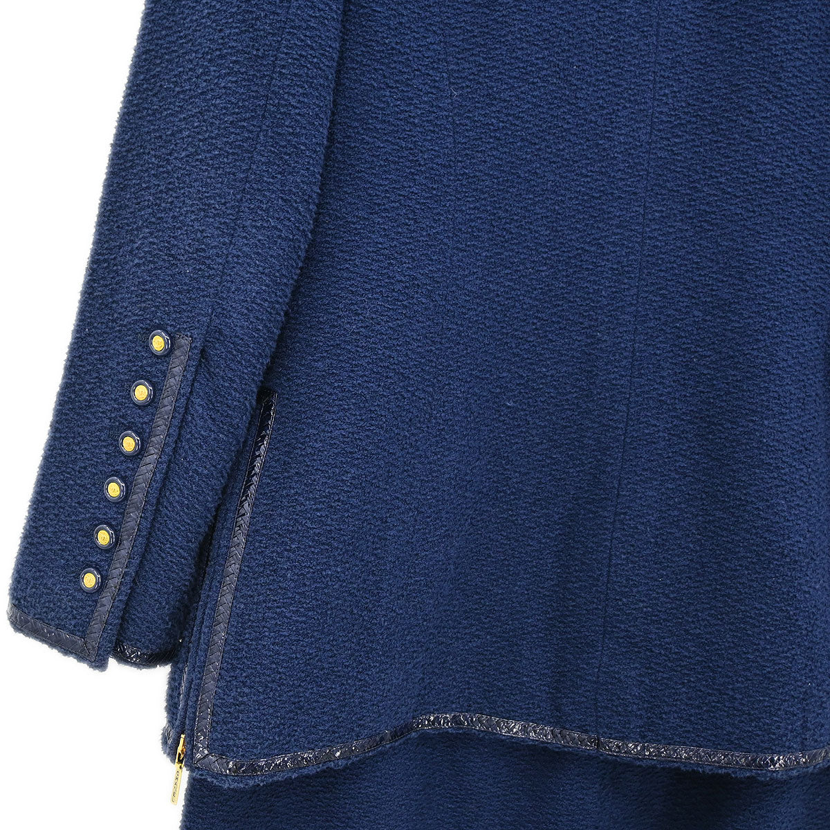 Chanel 1995 Setup Suit Jacket Skirt Navy #40 - Image 3