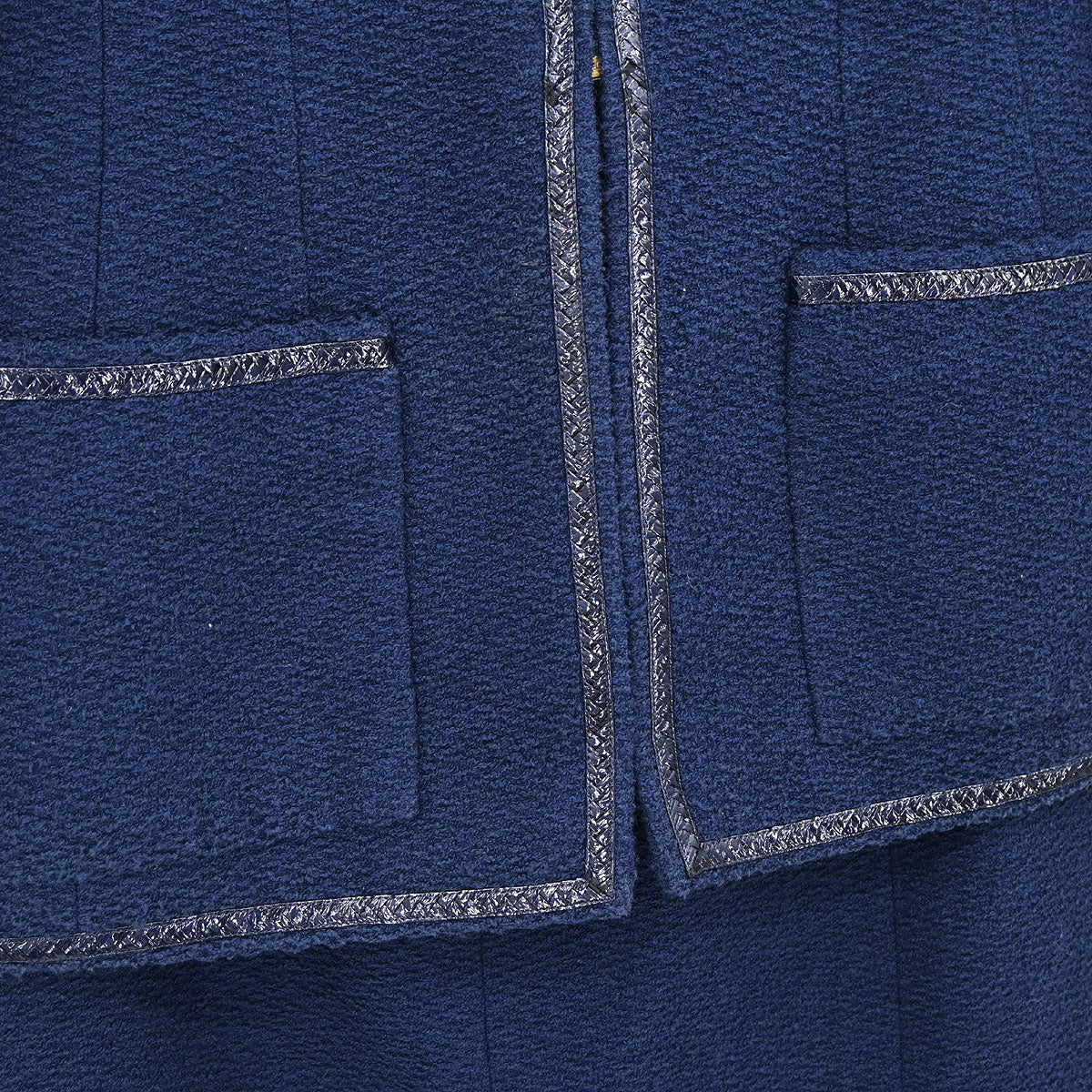 Chanel 1995 Setup Suit Jacket Skirt Navy #40 - Image 5