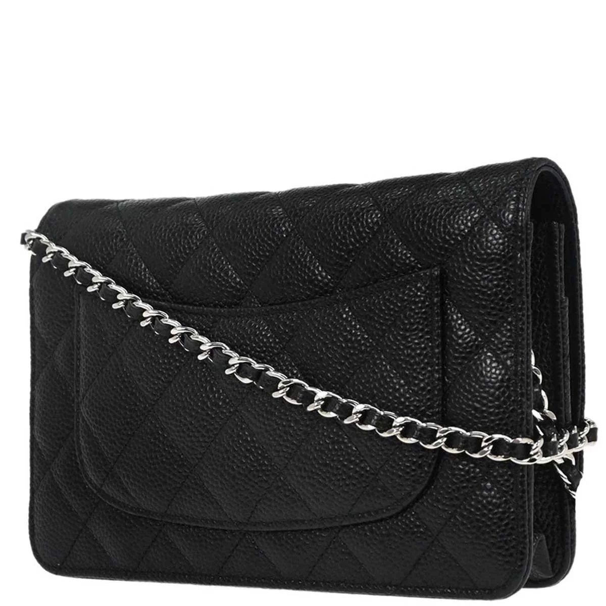 Chanel 2017 Black Caviar Skin Classic WOC Wallet on Chain Bag - Image 2