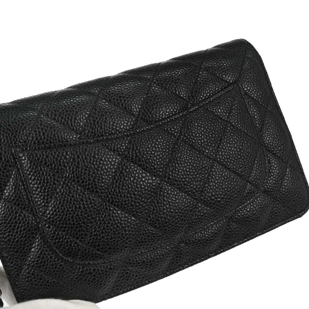Chanel 2017 Black Caviar Skin Classic WOC Wallet on Chain Bag - Image 4