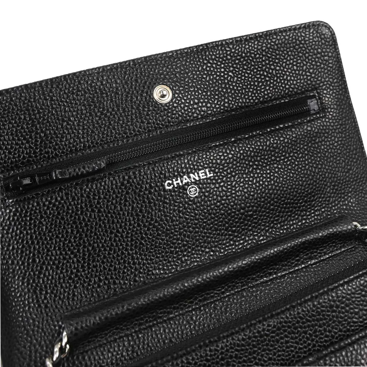 Chanel 2017 Black Caviar Skin Classic WOC Wallet on Chain Bag - Image 6