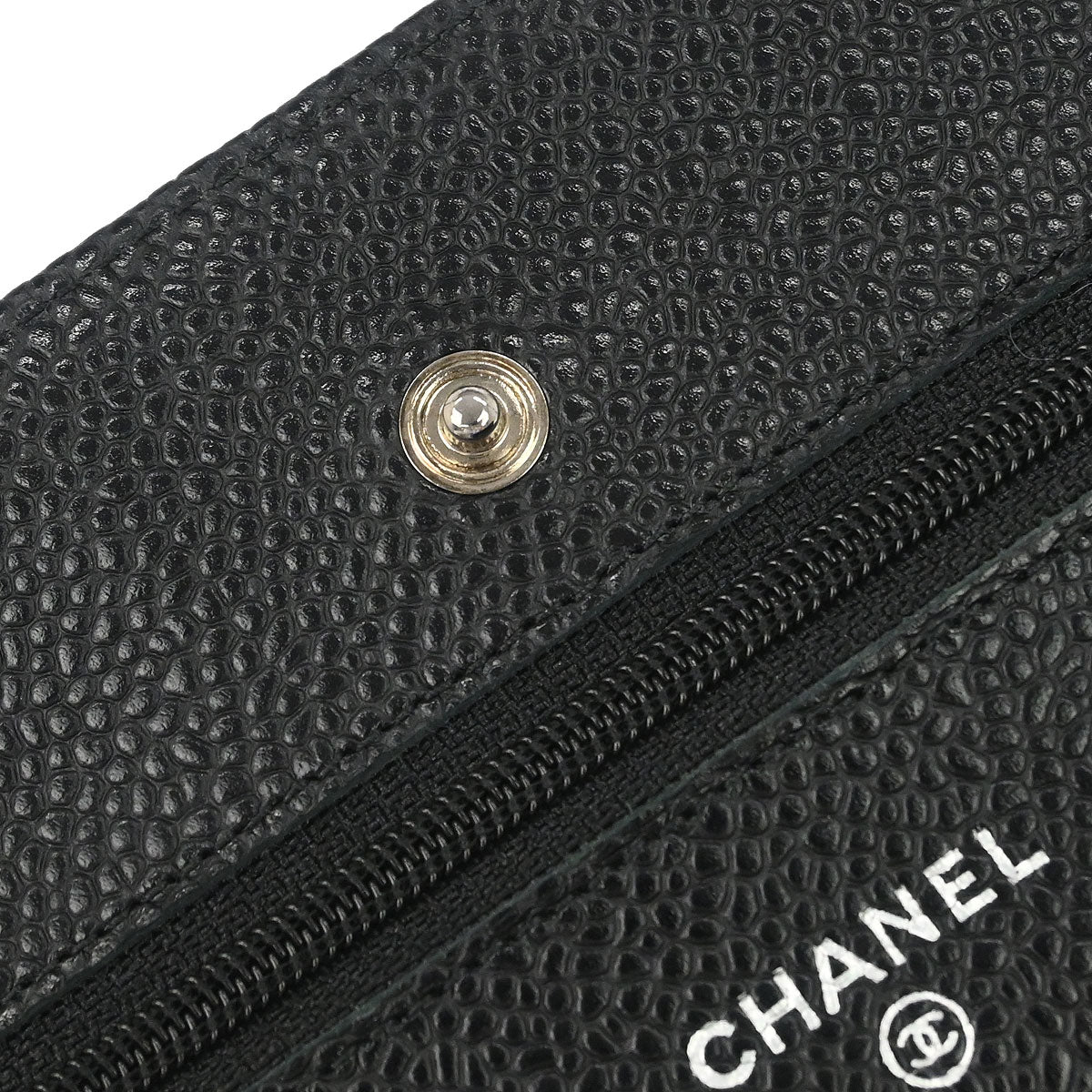 Chanel 2017-2018 Black Caviar Skin Classic WOC Wallet on Chain Bag - Image 10