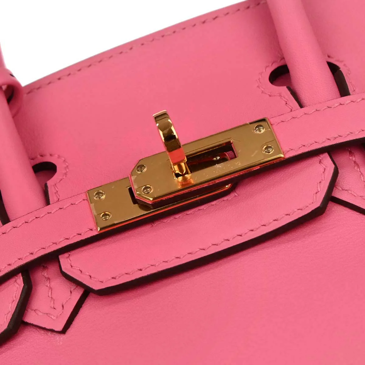 Hermes Rose Azalee Swift Birkin 25 Handbag - Image 11