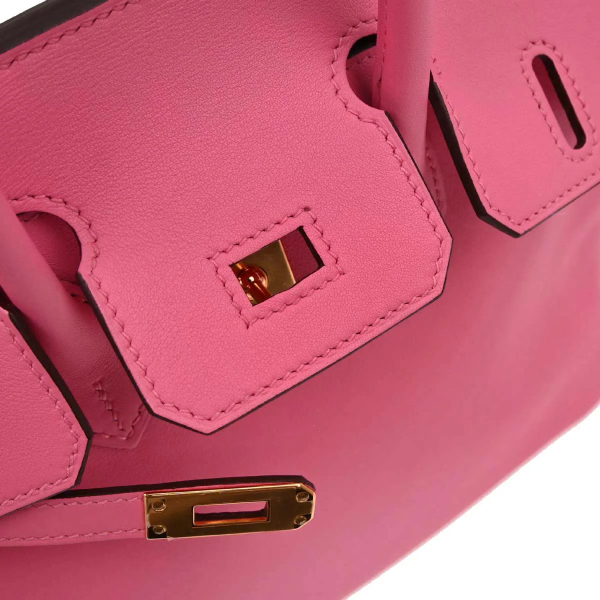Hermes Rose Azalee Swift Birkin 25 Handbag - Image 12