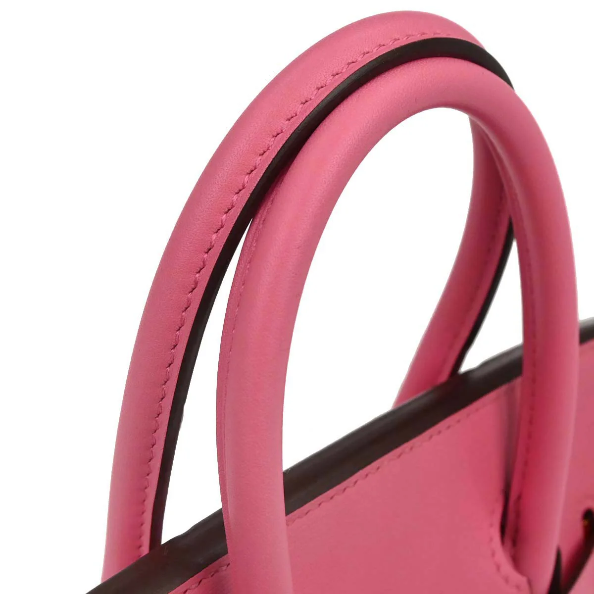 Hermes Rose Azalee Swift Birkin 25 Handbag - Image 9